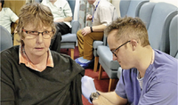 Dr Simon Hamilton gives the Oxford University/AstraZeneca vaccine to director of the Connaught care home Barbara Benfield.